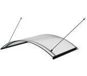 Arctom marquesina toldo de puerta alu ka102 158x90 antracita, policarbonato celular