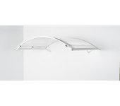 Arctom marquesina para puerta de aluminio blanco ka100 158x90, panel celular de policarbonato