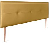 Dhome cabecero de polipiel con botones 150x105cm con patas camas 150 - dorado