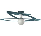 Lumicom | dilate lámpara de techo, 1x e27, max 42w, metal, azul mediterráneo, d.60cm