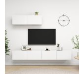 Set de 3 piezas muebles de tv | muebles de salón tv | conjunto salón madera de ingeniería blanco cfw49132