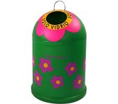 Tienda eurasia - cubo de basura para reciclaje de vidrio, 29x29x4 5cm, flores