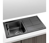 Fregadero negro antracita acero inox 1 seno y escurridor 86x50 - madrid | gresinex
