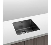 Fregadero berlin acero inox 50x40 negro antracita bajo/sobre encimera - 20 cm profundidad | gresinex
