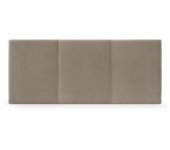 Dhome cabecero de terciopelo liso con tres paneles 110x50cm camas 105 - beige