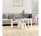 Mesas nido 3 piezas blanco madera contrachapada