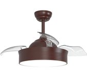 Ventilador de techo motor dc 89cm led 24w 3cct palas reversibles marrón