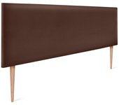 Dhome cabecero de polipiel liso 145x105cm con patas camas 135/140 - chocolate