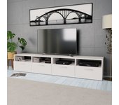 2 piezas mueble para tv | mueble de salón | mesa de tv de madera de ingeniería blanco cfw36833