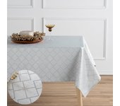 Mantel antimanchas nido plata 150x150 cm.