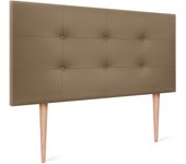 Dhome cabecero de polipiel capitoné 105x115cm con patas camas 105 - marrón claro