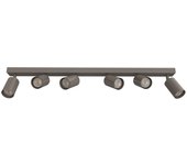 Lumicom | form lámpara de techo, 6xgu10, max 33w, metal, gris tórtola brillante, l90cm