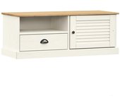 Mueble tv vigo blanco 106x40x40 cm madera maciza de pino