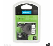 Cinta de transferencia térmica dymo 12 x 3,5 mm negro blanco nailon (5 unidades)
