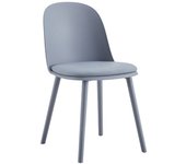 Pack 4 sillas comedor bimba, de polipropileno gris y asiento tapizado en polipiel gris