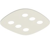 Lumicom | river free lámpara de techo, 6x gx53, max 8w, metal, blanco brillante, 55x40cm