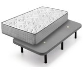 Colchón viscoelástico diamond fresh + base tapizada gris con 6 patas de 32 cm | medidas: 90x190 cm