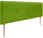 Dhome cabecero de polipiel liso con botones 150x105cm con patas camas 150 - verde