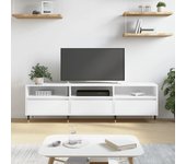 Mueble de tv | mueble de salón | mesa de tv madera contrachapada blanco 150x30x44,5 cm cfw70342