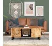 Mesa de centro 100x54x40cm madera maciza de mango multicapa