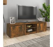 Mueble para tv | mueble de salón | mesa de tv madera contrachapada roble ahumado 140x40x35,5cm cfw56564