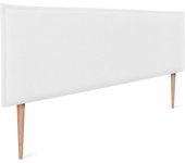 Dhome cabecero de lino natural liso con ribete 145x105cm con patas camas 135/140 - blanco