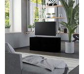 Mueble para tv | mueble de salón | mesa de tv madera contrachapada negro 80x34x36 cm cfw71150
