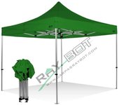 Carpa plegable 3x3 verde sin laterales . aluminio 45 mm. tejido recubierto de pvc impermeable, repelente al agua de 350gm