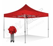 Carpa plegable 4x4 rojo sin laterales. aluminio 45 mm. tejido recubierto de pvc impermeable, repelente al agua de 350gm