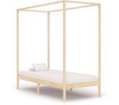 Estructura de cama con dosel madera maciza de pino 90 x 200 cm