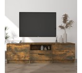 Mueble para tv | mueble de salón | mesa de tv madera contrachapada roble ahumado 140x35x40cm cfw86045