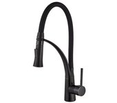 Mezclador de fregadero de grifo de cocina flexible negro con rociador extraíble giratorio de 360 ° disponible en frío y calor