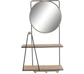Perchero de pared dkd home decor metal espejo madera mdf loft (48.5 x 19 x 91.5 cm)