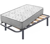 Colchón viscoelástico diamond fresh + somier zeus con 4 patas de 32 cm | medidas: 105x180 cm