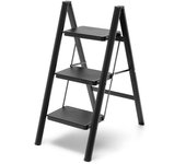 Ranger - escalera de acero con 3 peldaños, plegable y ligera