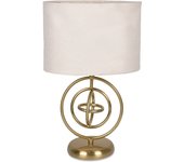 Lampara de metal dorado circunferencias y tulipa beige circus