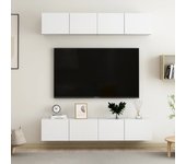 4 piezas muebles para tv | mueble de salón | mesa de tv madera contrachapada blanco 80x30x30 cm cfw62980