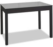 Mesa de cocina extensible de carro - 100x60 cm (150x60 cm) - estructura y extensión color negra - tapa cristal color gris