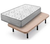 Colchón viscoelástico diamond fresh + base tapizada beige con 6 patas de 25 cm | medidas: 105x200 cm