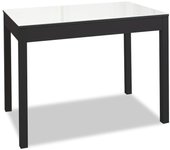 Mesa de cocina fija - alto 92 cm - estructura color negra - tapa cristal color blanca