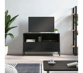 Mueble para tv | mueble de salón | mesa de tv madera contrachapada negro 80x36x50 cm cfw87251