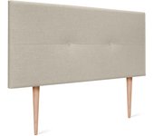 Dhome cabecero de lino natural con botones 95x105cm con patas camas 90 - beige