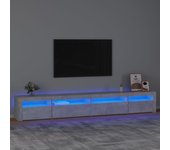 Mueble de tv | mueble de salón | mesa de tv con luces led gris hormigón 270x35x40 cm cfw76255