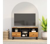 Mueble de tv | mueble de salón | mesa de tv madera mango y madera de ingeniería 100x33x46 cm cfw97605