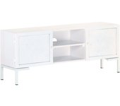 Mueble para tv | mueble de salón | mesa de tv de madera maciza de mango blanco 115x30x46 cm cfw18760