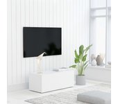 Mueble para tv | mueble de salón | mesa de tv madera contrachapada blanco 80x34x30 cm cfw53753