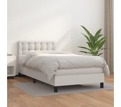 Cama con somier y colchón blanco 90x200 cm polipiel