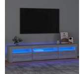 Mueble de tv | mueble de salón | mesa de tv con luces led gris sonoma 195x35x40 cm cfw81522