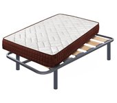 Colchón viscosoft ergos 15 + somier zeus con 4 patas de 32 cm | medidas: 90x190x15 cm