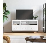 Mueble de tv | mueble de salón | mesa de tv madera de ingeniería blanco 102x36x50 cm cfw18092
